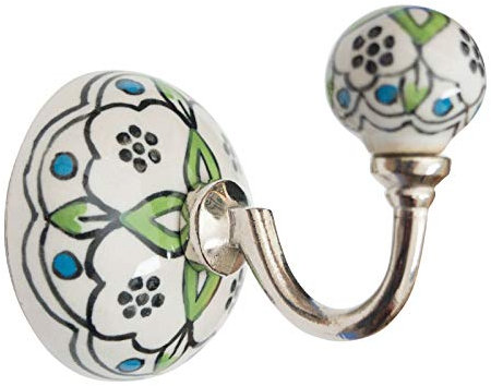 Knober Keramikhaken, Wandhaken, Garderobenhaken mit Keramikkugel 6cm Ø (ED01)