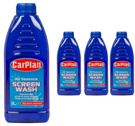 CarPlan SWA001 All Season Concentrated Car Screenwash 1L Litre x4