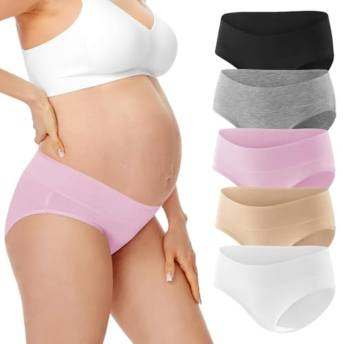HBselect 5 pcs Culotte Maternité de Grossesse Femmes Enceintes | sous-vêtements Femme Culottes Berceau de Maternité Grossesse