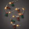 hellum LED Kupfer-Lichterkette Tauperlen, Tannenbaum und Rentier, 20 warmweiße LEDs, 90 cm Lichtlänge, Kabelfarbe silber, Indoor, batteriebetrieben (3AA), 524260