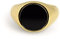 Herrenring Siegelring Gold mit Stein massiv 925 Sterling Silber 18k 750 Echtgold vergoldet poliert | Männerschmuck mit Geschenkbox (Gold onyx rund, 60 (19.1))