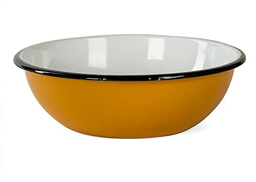 FANMEX - Fantastik - Bowl acero esmaltado estilo vintage 2.5 litros - Doble grosor calidad máxima (Mostaza)