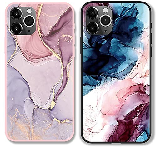 ZhuoFan [2 Stück Handyhülle für Samsung Galaxy A71 (4G), Ultra Dünn Weiche Silikon Schutzhülle Stoßfest und Kratzfest mit Cute Design Muster Case Cover Kompatibel mit Samsung A71 4G 6,7 Zoll, Marmor