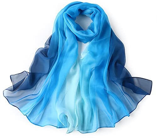 HOLEMZ Frauen Schal Elegante Halstuch Damen Polyester Mode Seide Leicht Lange Verlaufsfarben Geschenke für Abendkleid Festlich 180×70 cm