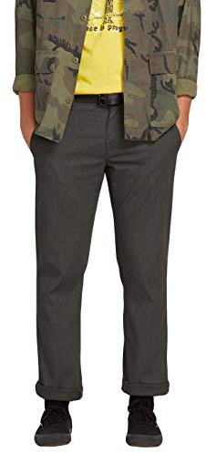 Volcom Herren Frickin Stretch-Chinohose mit Moderner Passform Hose, Charcoal Heather 1, 33W / 34L