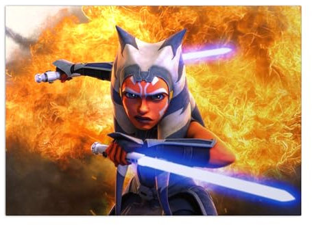 Displate Offiziell Star Wars MetallPoster Magnetische Befestigung Inklusive Lizenziert Bilder Hochwertiges Poster Star Wars - Ahsoka - War Poster 45 cm x 32 cm