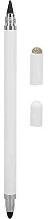 3 in 1 Universal Stylus Mit Feiner Spitze für Tablet Mobiltelefone - Hochempfindlicher Touchscreen Stift Mit 2 Faserspitzen Zum Schreiben und Zeichnen (Weiß)