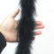 2 Yards Turkey Dicke Flusenstreifen Straußenfedern Borte Fransen mit Satinband Plush Feder Borten zum DIY Nähen von Kleidern Basteln Kostüme Home Hochzeit Party Weihnachtsbaumdekoration,Schwarz B