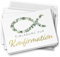 10 Einladungskarten Konfirmation - Motiv Blätterfisch edel - moderne Klappkarten mit Umschlägen - Einladungen zu Konfirmationsfeier Einladung Karten