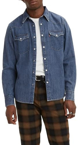 Levi's Men's Barstow Western Standard MED Indigo-Flat Finish, Lower Haight, M