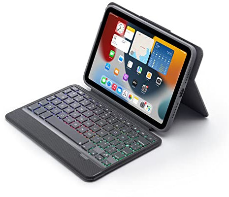 IPad Mini 6th Generation Keyboard Case, Magnetic Detachable, Folio Full Protection Shockproof Case, 7 Colors Backlit, Type-C Rechargeable Keyboard Case for 8.3 inch iPad Mini 6, Black