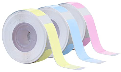 Callstel Zubehör zu Etikettendrucker Mini: 3er-Set selbstklebende Etiketten-Rollen, 12x40 mm, 480 Etiketten, bunt (Thermo Labeldrucker, Labeldrucker mit App, Tape)