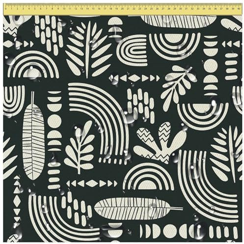 DreamRoots Tessuto Impermeabile al metro 160 cm Larghezza, 220 g/m² 600D, Stoffa per Cuscini Esterni - Astratto artistico 2M
