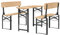 vidaXL Biertisch Set Klappbar 3 TLG., Biergarten Set mit Metallgestell, Gartentisch mit 2 Bänke, Esstisch Terrassentisch Biertischgarnitur, Massivholz Tanne