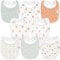 Baby Lätzchen für Jungen & Mädchen - 8er-Pack Bio Baumwolle Lätzchen zum Zahnen - Lätzchen Baby Mädchen & Junge - Lätzchen groß für Säugling, Kleinkind (Wilderness)