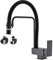 SJQKA Robinet Cuisine Rabattable Mitigeur Cuisine Rabattable 2 Modes D'évacuation De L'eau Robinet Cuisine Sous Fenêtre Pliable Bec Orientable 360° Mitigeur Evier En Laiton (noir)