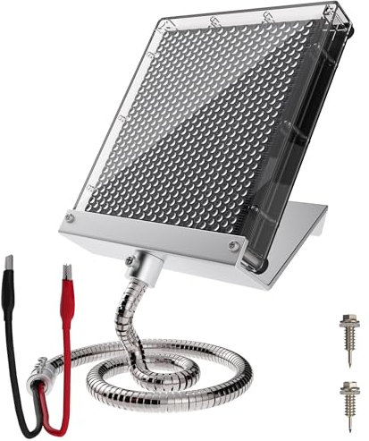 Chargeur de batterie 6 V pour mangeoire à cerfs, panneau solaire étanche 1,7 W avec support de montage et pinces crocodiles