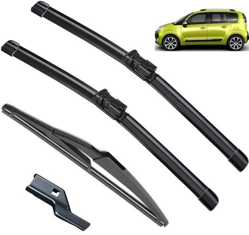 Limpiaparabrisas Compatible con Citroen C3 Picasso 2009-2010 24+16+11 Escobillas limpiaparabrisas traseras delanteras Cepillos Accesorios 2009 2010, Escobilla limpiaparabrisas para todo clima