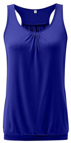 WANGZHI Damen Tanktops Ärmelloses Sportshirt Kleidung Fitness Running Workout Lauftop,Royal Blue,S