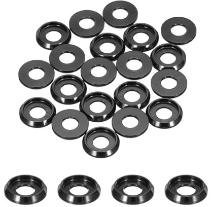 QUARKZMAN Arandelas Cónicas Avellanadas M5, Diámetro del Agujero 5mm /0.2, Arandelas de Cabeza Cónica de Aluminio para Tornillos Rc/Fpv/Pc/Drones/Accesorio Mecánico, 20Pcs (Negro)