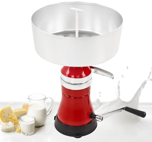 Centrifugadora De Leche Manual Con Recipiente De 12 L, Separador De Nata Agrícola, 80 L/H Y Aleación De Aluminio, Para Granjas Lecheras Domésticas