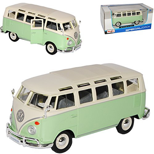 Volkwagen T1 Grün Weiss Samba Bully Bus 1950-1967 1/25 1/24 Modell Auto