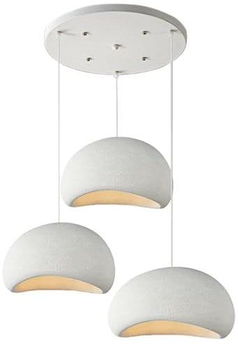 HEYUN Kreative Wabi-sabi Pendelleuchte E27 Weißer Polyethylen-Kronleuchter Moderne Esstisch Hängeleuchte 3-flammig Innenbeleuchtung Verstellbare Heimdekoration Für Esszimmer Küche Inselleuchte(A1)