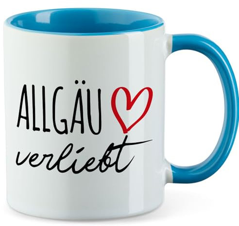 Huuraa Becher Allgäu verliebt Geschenk 330ml Blau Allgäu Geschenkidee