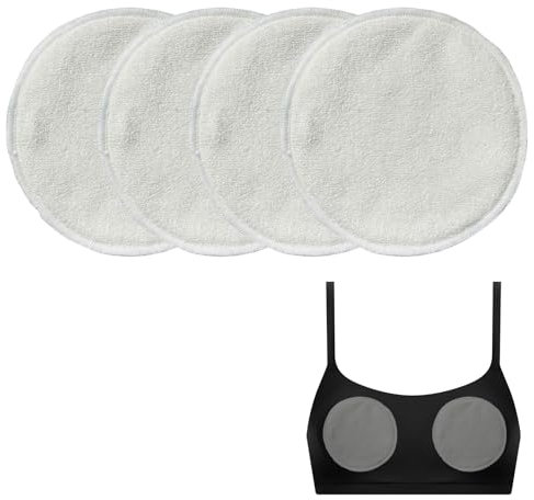 Wiederverwendbar Stilleinlagen, Waschbare Hautfreundlich Pads, Waschbare Stilleinlagen aus Bambusfaser, Bio Bambus Stilleinlagen, Waschbare Bio Bambus Stilleinlagen, Stilleinlagen Waschbar, 4 Stück