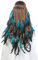 Federschmuck Damen Feder Pfau Haarreif Kopfschmuck - Indianer Stirnband Perlenquasten Türkis Hippie Schmuck Boho Karneval Party Headwear Flechten Haar Band Haarschmuck Für Frauen