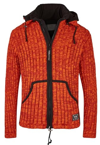 THC Natural Line Schafwollstrickjacke orange 719 | Schafwolle | Strickjacke | Schafwoll-Jacke | Woll-Jacke | Schafwolljacke | Außenjacke (DE/NL/SE/PL, Alphanumerisch, S, Regular, Regular, Orange)