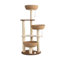 Pet Tree Tower,Floor to Ceiling Wooden Pet Tree,Cat Condo with Sisal Scratching Post,Multi Level Cat Climbing Frame Indoors,Cats House Furniture with Pompoms,Activity Center for Indoor