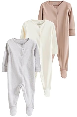NEXT Baby 3er-Pack Schlafanzüge aus Baumwolle Neutral 80-86