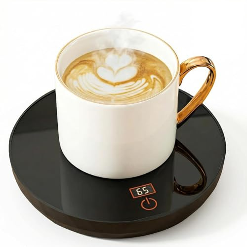 GEU Coffee Mug Warmer USB Electric Mug Warmer for Desk 24H Auto Shut Off Coffee Cup Warmer with 3 Temp Settings, Smart 45 55 65℃ Beverage Heated Coaster for Home Office Tea Milk Cocoa Gadgets Gifts