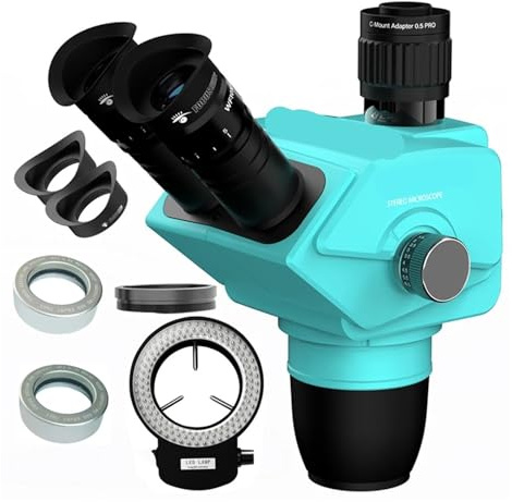 Neu Trinokular Mikroskop Kopf 6,5-65X Simul Brenn Kontinuierliche Zoom Stereo WF10X/23mm Okular Telefon PCB Solderi(RF-6565PRO 0.5 0.7)