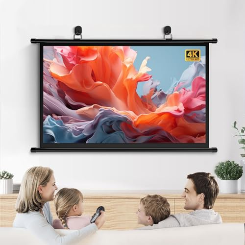 Écran De Projection Portable 30 40 50 60 72, 4k 16: 9 HD AntiPlis Ecran Videoprojecteur, Toile De Projecteur Pour Home Cinéma, Bureau, École, Présentation(50)