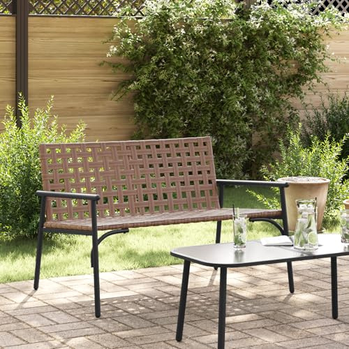 KTHLBRH Moderner Gartenstuhl für den Außenbereich, Schwarz, Polyrattan und Stahl, für Terrasse und Balkon, wetterfest und einfach zu montieren, elegantes Design für den Außenbereich