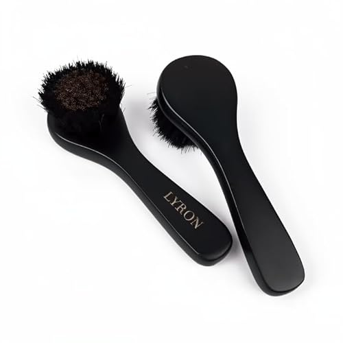 LYRON® Gesichtsbürste aus Holz mit Natur- & Kupferborsten für tägliche Skin Care, Gesichtsreinigung & Gesichtsmassage. Trockenbürste - Dry Face Brush.