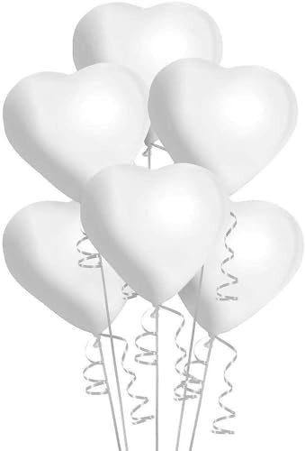 White/Red Latex Heart Shape Helium Balloons for Valentine, Anniversary, Wedding, Engagement, Birthday Party Decorations, 5pcs-100pcs, 5pcs