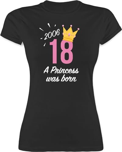 Shirtracer Geburtstag - 18 Geburtstag Mädchen Princess 2002 -L191 - Tailliertes Tshirt für Damen und Frauen T-Shirt , 01 Schwarz , M