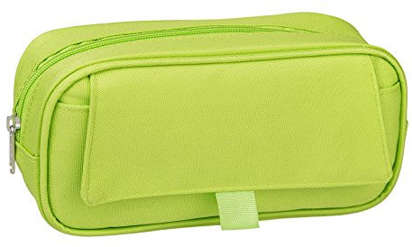 Idena 21423 - Faulenzer-Etui mit Klappe und 1 Fach, Größe 23,5 x 12,5 x 5,5 cm, Farbe grün, 1 Stück