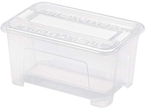 Heidrun Tex-Box mit Deckel + Klickverschluss - 4,5 Liter - 28 x 18,5 x 14 cm - transparent