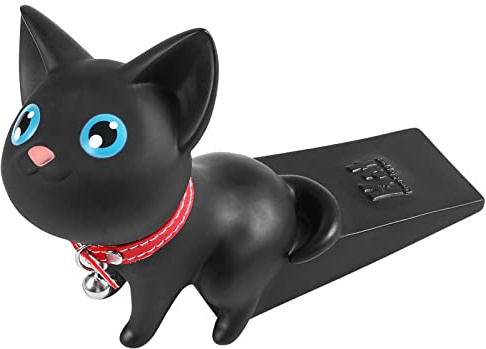 Huinsh Türstopper Niedliche Katze Türstopper Türstopper Silikon Türstopper Niedlicher Stil Türkeil für Zuhause und Büro Schwarze Katze
