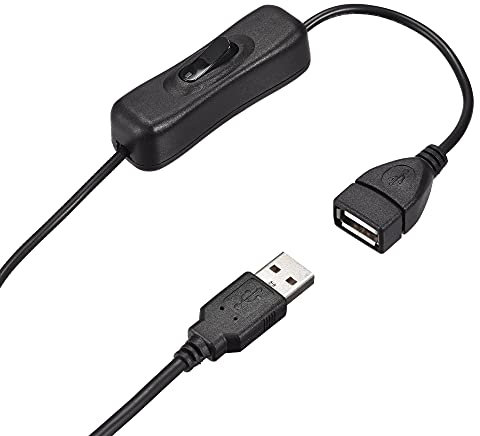sourcing map USB Cable with ON/Off Switch, USB Male to Female Extension Cord 3 Meter Black, for LED Desk Lamp LED Strip