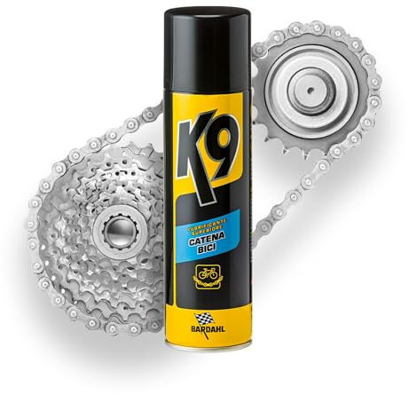 Bardahl K9 - Lubrificante Superiore Catena Bici, Riduce Attrito e Usura, Spray Lubrificante Chain Lube, Anti Ruggine e Corrosione, Allunga la Vita della Catena, Accessori Bici, 250 ml