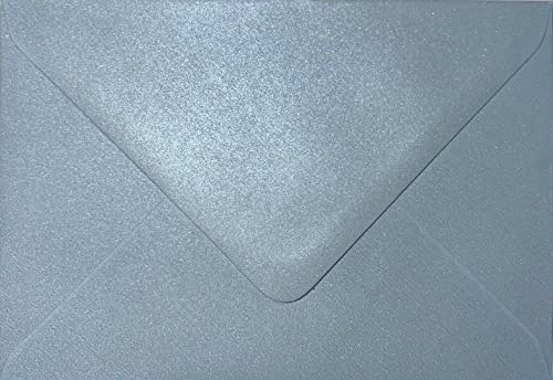 C5 Coloured Envelopes for A5 Greeting Cards Wedding Invitations & Crafts V Flap, Peel & Seal Flap (162x229mm) Pack of 50 (Pearl Blue)