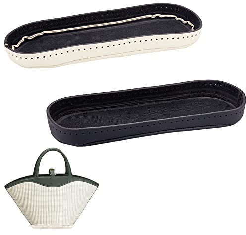 PandaHall 2 Stück 3D Strick Häkeltaschen Former Pads 2 Farben Bootsform PU Leder Taschen Bodentaschen Einsatzkissenbasis Mit 2.5 mm Löchern Für Haustier Einkaufsweberei Einkaufstasche Frauen Tasche