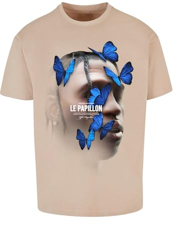 Mister Tee Upscale Herren T-Shirt Le Papillon Oversize Tee, Print T-Shirt für Männer, Oversized Fit, Streetwear