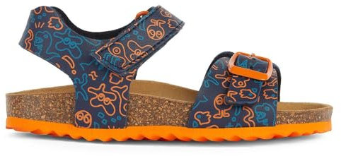 Geox J Ghita Boy B Sandale, Bleu Marine/Orange, 24 EU