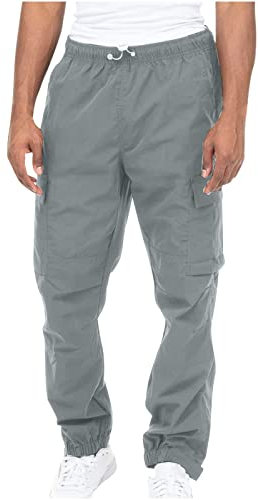 DHYUEN Jogginghose Herren High Waist Baggy Jogginghose Casual Freizeithose Herren Jogginghose Herren Baumwolle Warmer Wanderhose Herren Winter Herren Jogginghose Gefüttert Anzughose Herren(Grau，XL)